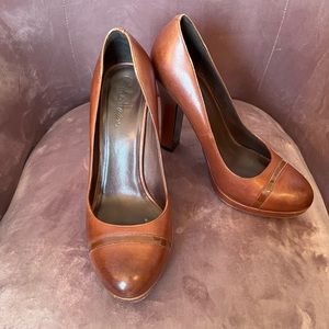 Cole Haan Burnished Tan Leather Pumps